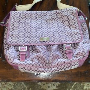 Purple Coach Satchel/Briefcase/Messenger bag